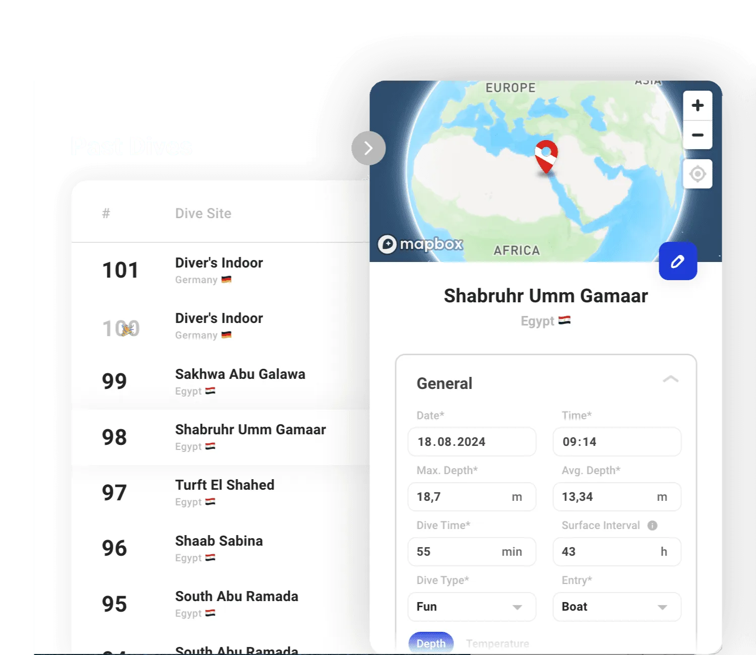Screenshot of the Clean, Moden Design feature in Underwaterly